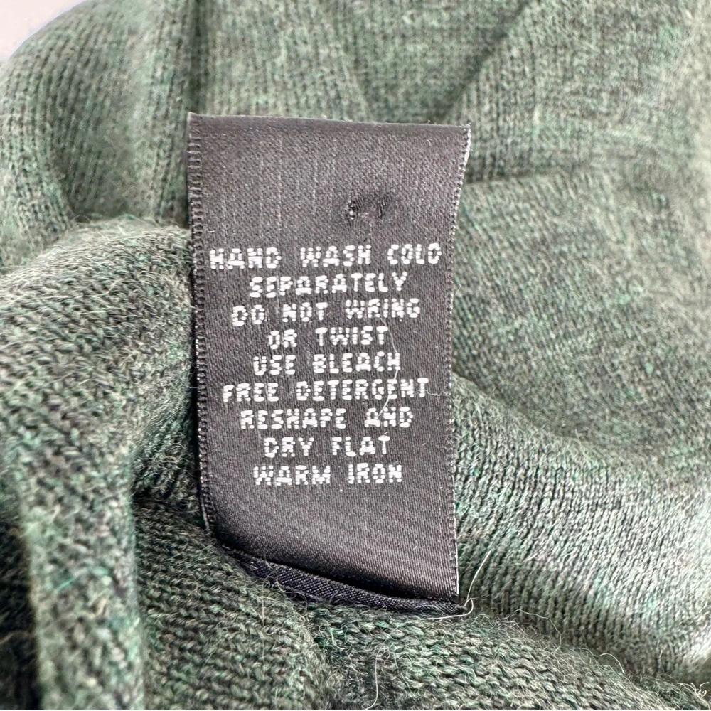 Brandini Forest Green Polo Sweater Extra Fine Merino Wool Classic Collar Size XL